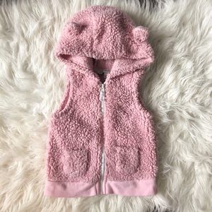 Pink Teddy Vest with Bear Ears